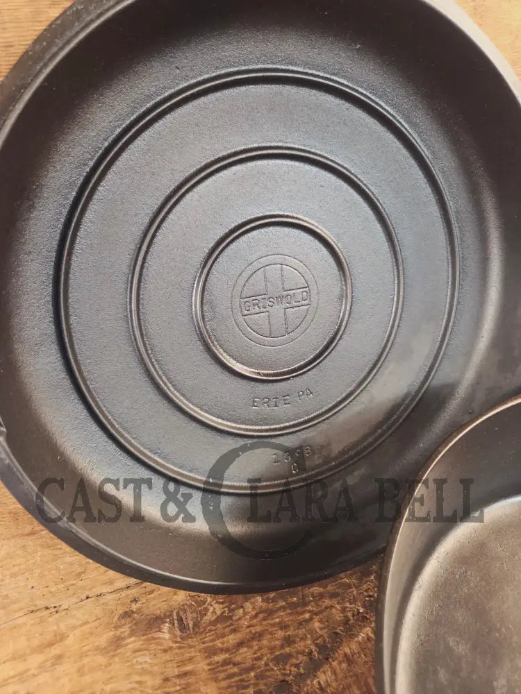 Griswold No. 8 DEEP Skillet (Chicken Fryer) Small Block Logo 777 & No. 8 Skillet Lid Small Block Logo 2098 - Skillet