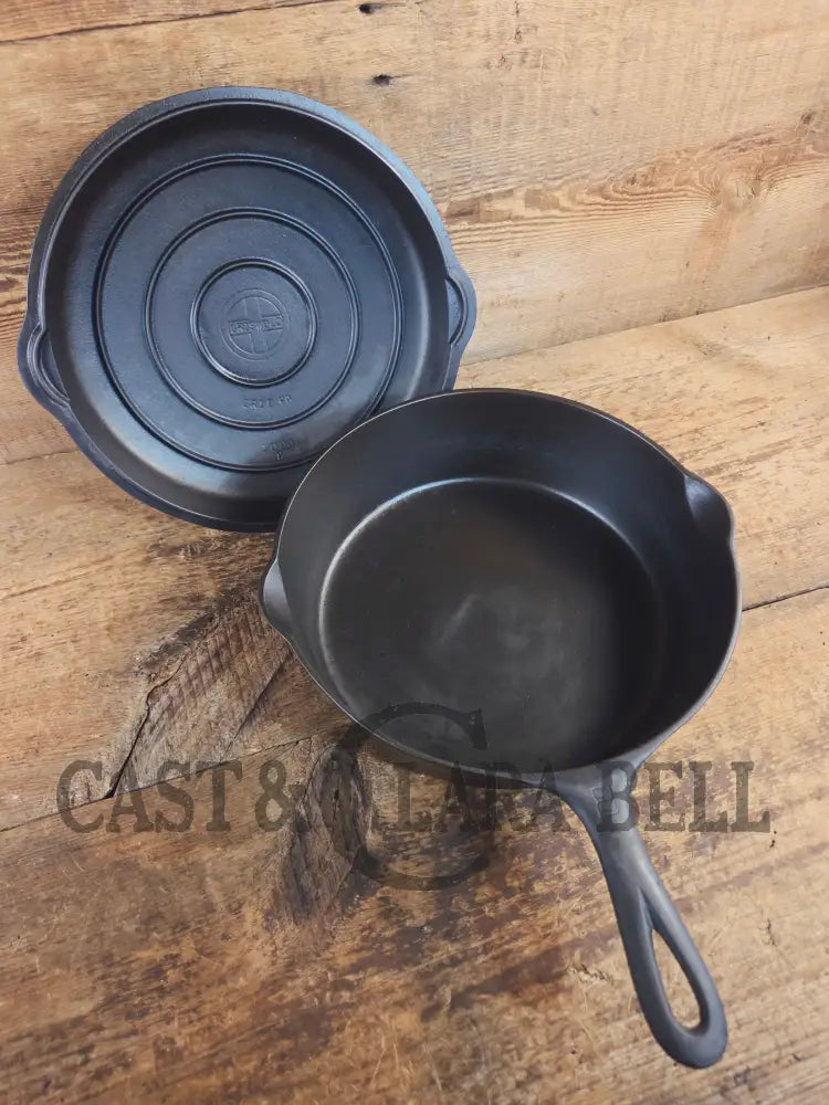 Griswold No. 8 DEEP Skillet (Chicken Fryer) Small Block Logo 777 & No. 8 Skillet Lid Small Block Logo 2098 - Skillet