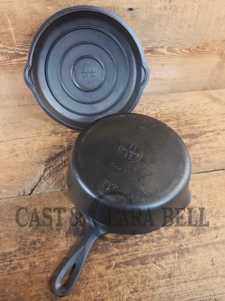 Griswold No. 8 DEEP Skillet (Chicken Fryer) Small Block Logo 777 & No. 8 Skillet Lid Small Block Logo 2098 - Skillet