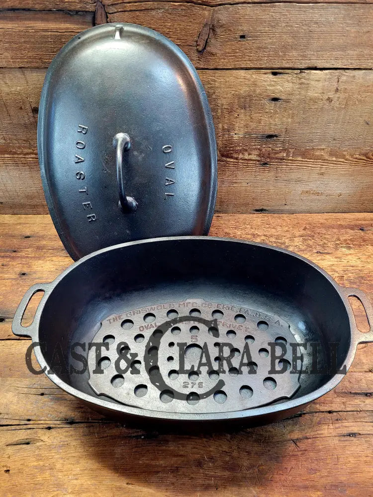 Hard To Complete Set! Early 1900’S Griswold #5 Oval Roaster. P/N 2629 Bottom 645 Lid. With