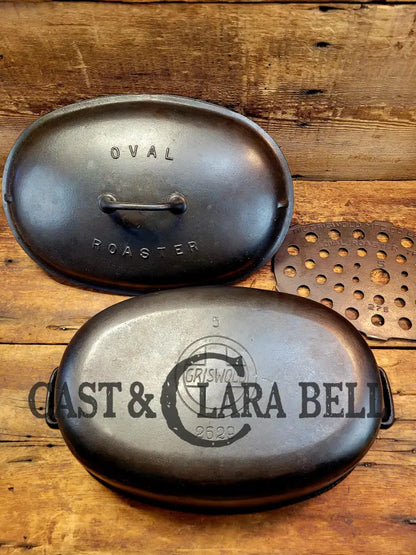 Hard To Complete Set! Early 1900’S Griswold #5 Oval Roaster. P/N 2629 Bottom 645 Lid. With