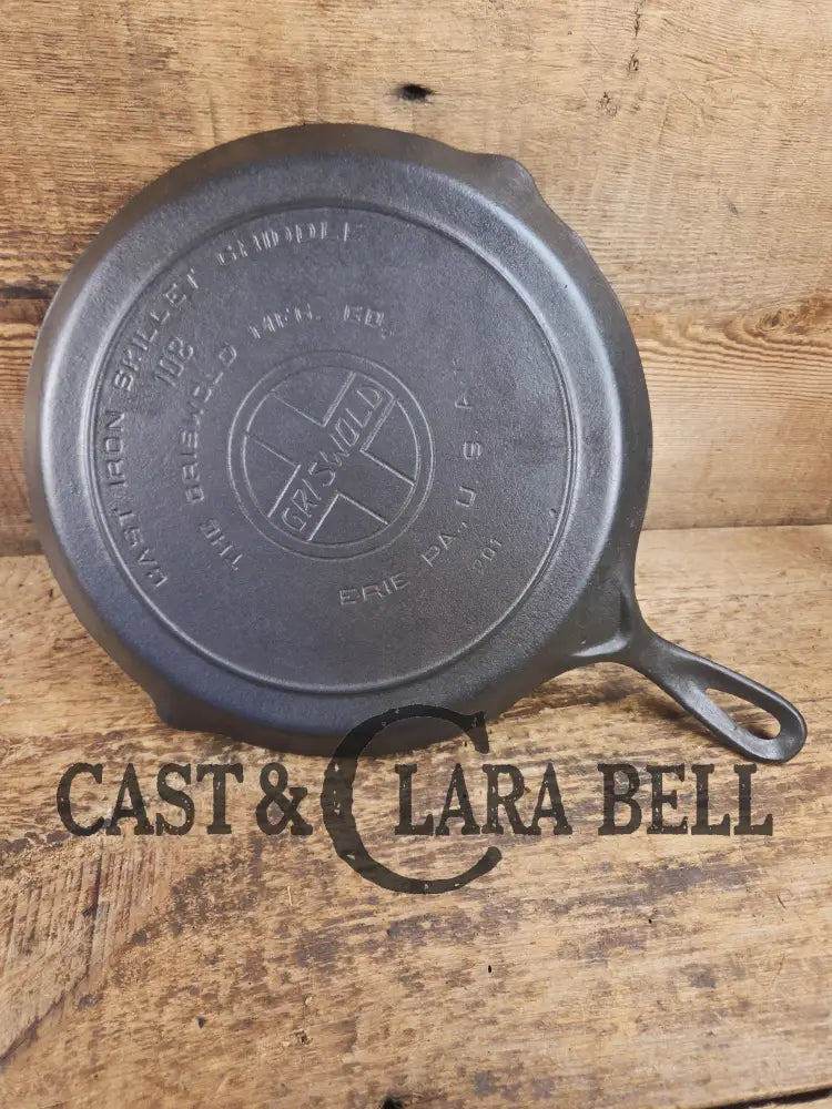 Hard to Find! 1910’s Griswold #108 Skillet Griddle Slant logo c/n 201. Great for everyday flat iron. GORGEOUS to use
