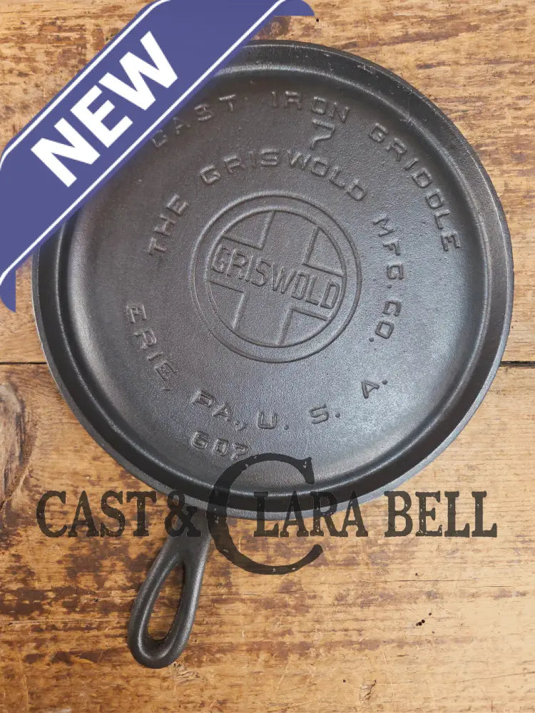 Hard to find! 1920’s Griswold #7 Round Griddle 607. Restored and Ready to Use! Griddle