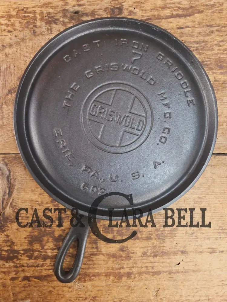 Hard to find! 1920’s Griswold #7 Round Griddle 607. Restored and Ready to Use! Griddle