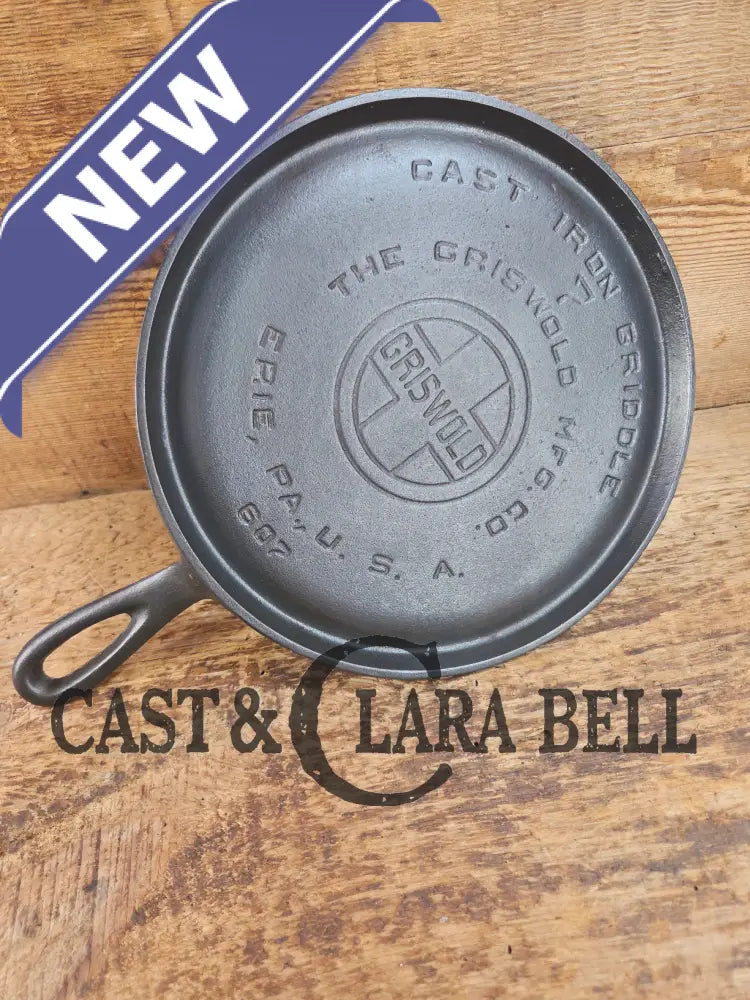 Hard to find! 1920’s Griswold #7 Round Griddle 607. Restored and Ready to Use! Griddle
