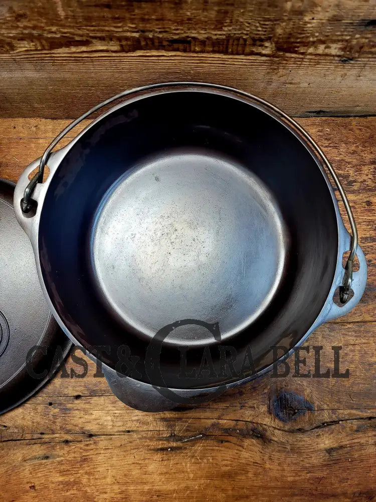 Hard To Find 1920’S Griswold #9 Dutch Oven W/ Large Block Logo P/N 1279 A And 1289 Button-Top Lid