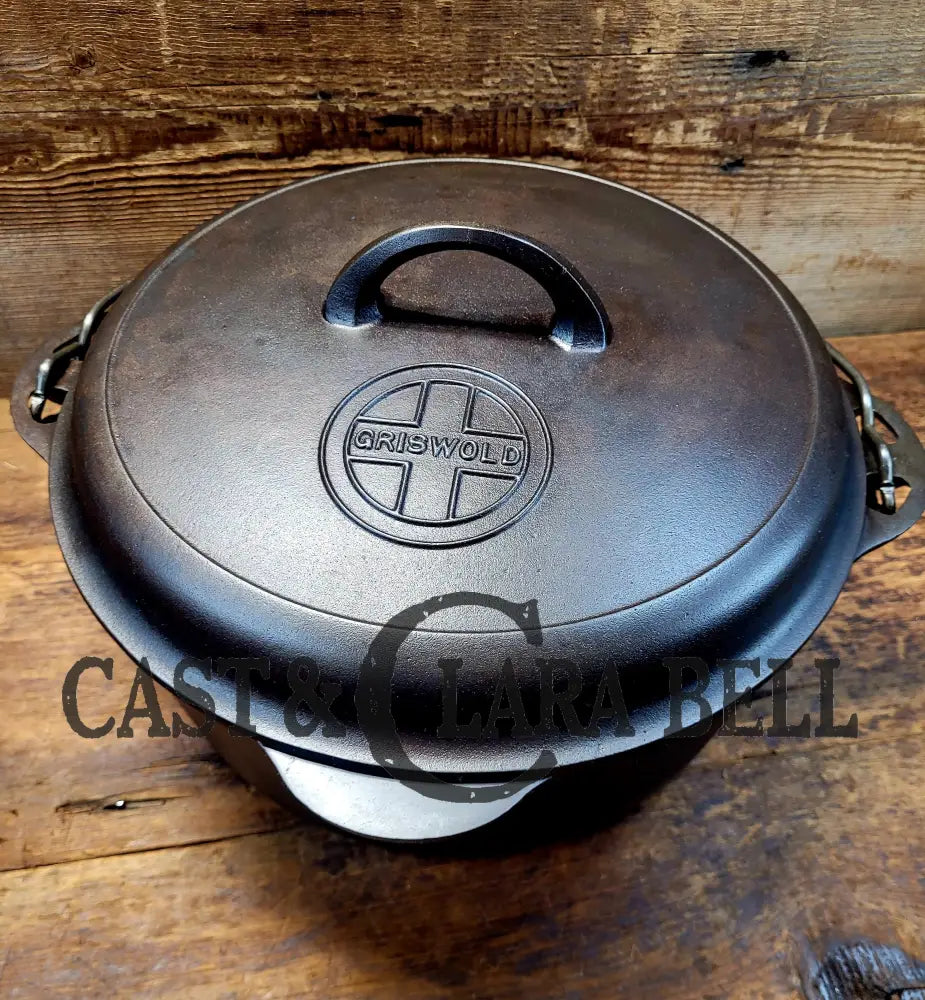 Hard To Find 1920’S Griswold #9 Dutch Oven W/ Large Block Logo P/N 1279 A And 1289 Button-Top Lid