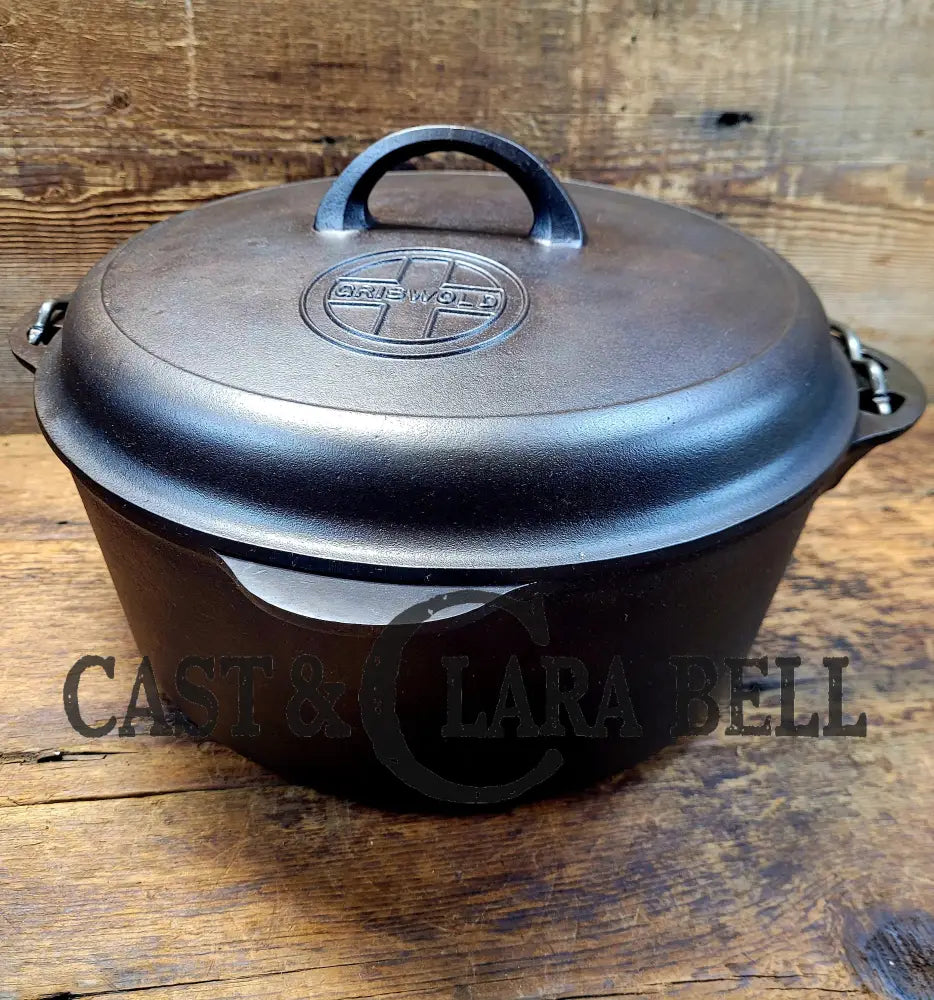 Hard To Find 1920’S Griswold #9 Dutch Oven W/ Large Block Logo P/N 1279 A And 1289 Button-Top Lid