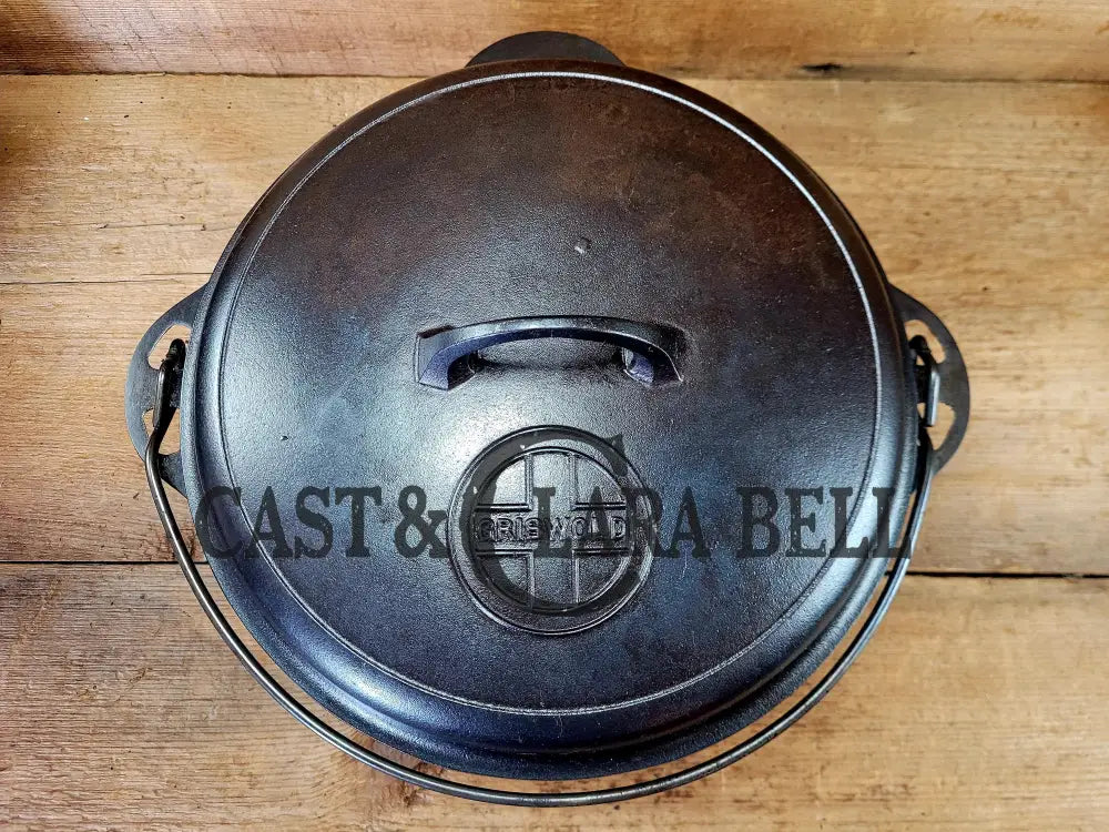 Hard To Find 1920’S Griswold #9 Dutch Oven W/ Large Block Logo P/N 1279 And 1289 Button-Top Lid