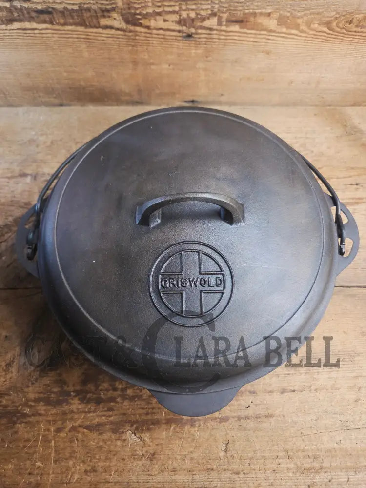Hard to find 1920’s Griswold #9 Dutch Oven w/ Large Block Logo p/n 1279 and p/n 1289 Button-top Lid with EZ Clean