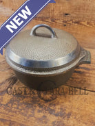 Hard to find 1930’s Hammered AND Duo-Chrome Finish Griswold No. 8 Hinged Dutch Oven w/ Small Logo 2058 - Dutch Ovens