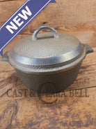 Hard to find 1930’s Hammered AND Duo-Chrome Finish Griswold No. 8 Hinged Dutch Oven w/ Small Logo 2058 - Dutch Ovens