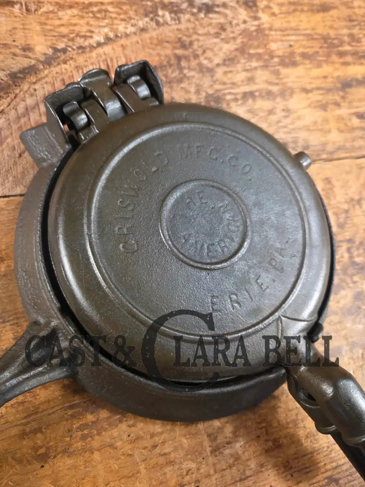Hard to find and Beautiful!! 1880’s Griswold No. 7 Waffle Iron with low button hinge base. Don’t miss this one Waffle