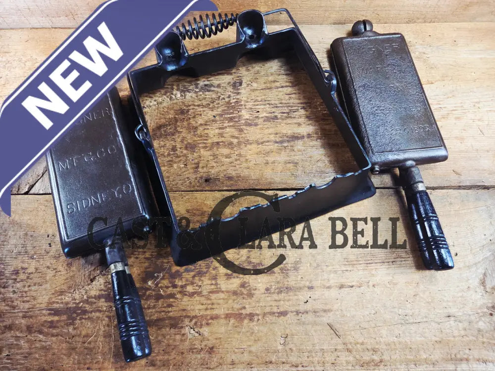 Hard to find and priced to sell! 1910’s Era Wagner Waffle Iron with matching bailed base. Don’t miss this one! Waffle