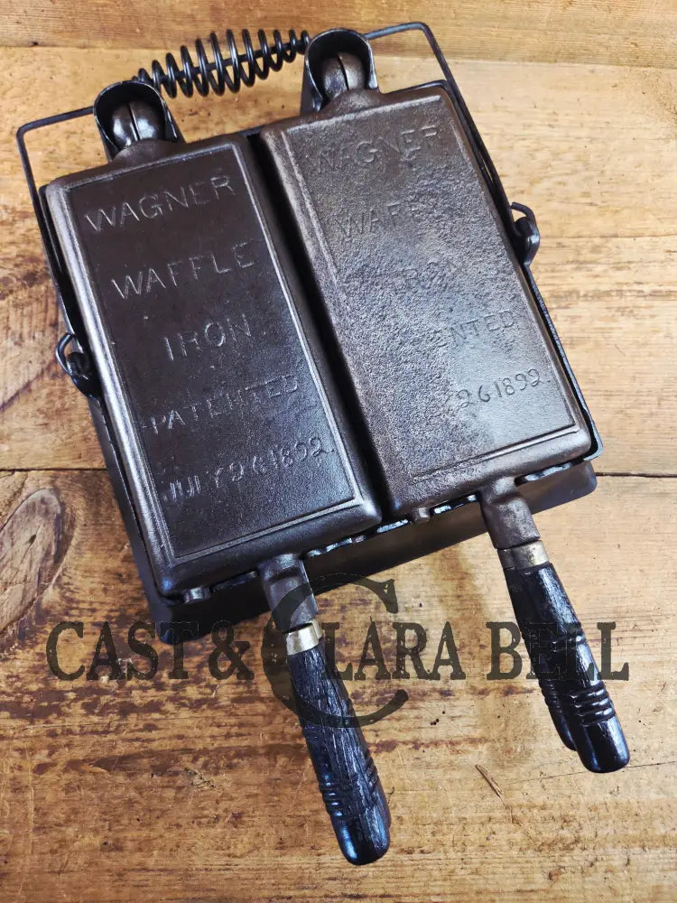 Hard to find and priced to sell! 1910’s Era Wagner Waffle Iron with matching bailed base. Don’t miss this one! Waffle