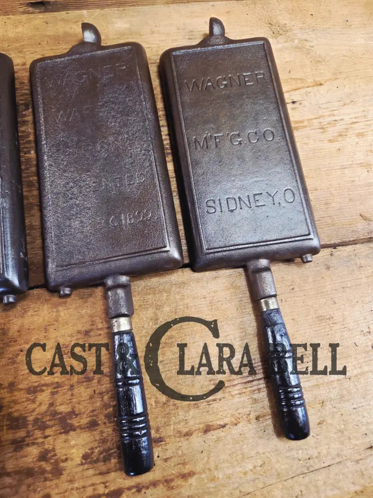 Hard to find and priced to sell! 1910’s Era Wagner Waffle Iron with matching bailed base. Don’t miss this one! Waffle