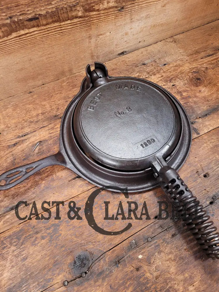 Hard To Find! Best Made Sears Roebuck & Co. By Griswold No. 8 Waffle Iron With Matching Base!