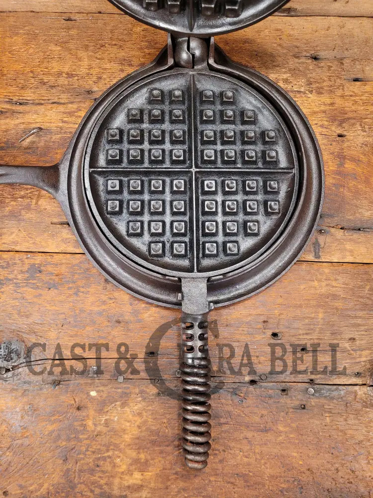 Hard To Find! Best Made Sears Roebuck & Co. By Griswold No. 8 Waffle Iron With Matching Base!