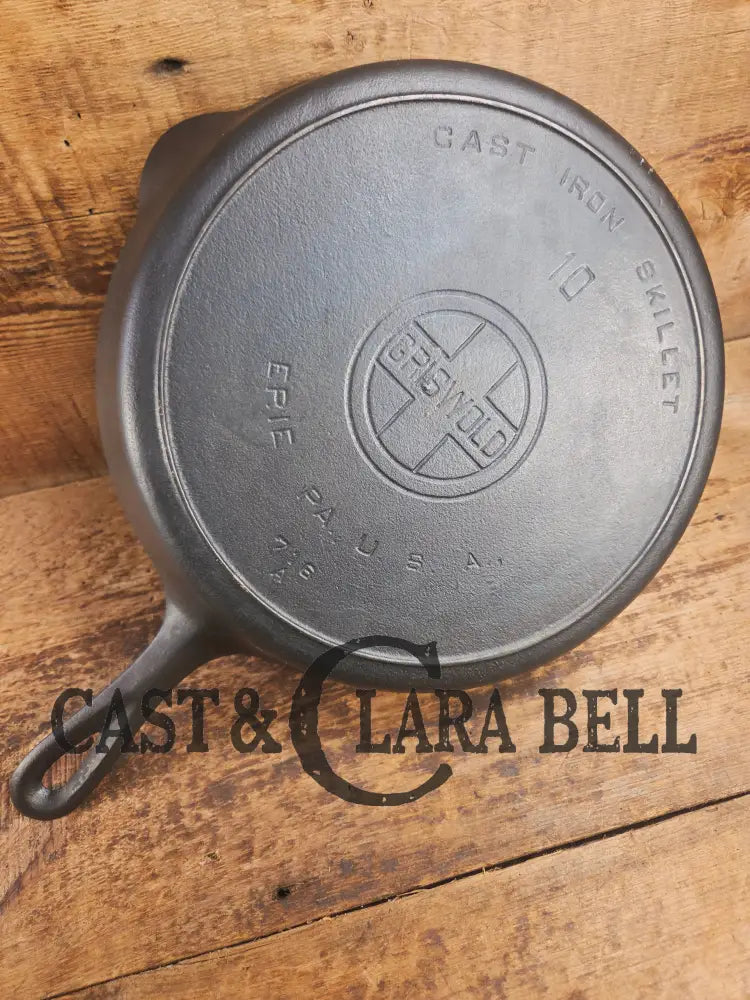 Hard to find BIG Skillet! 1920’s Griswold #10 Skillet with Large Block Logo 716 A. Almost perfect condition Skillet