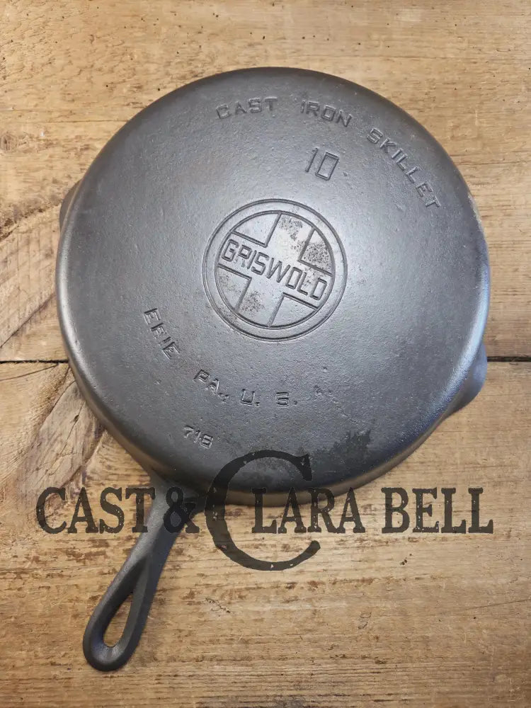 Hard to find BIG Skillet! 1920’s Griswold #10 Skillet with Large Block Logo 716 A. Fully restored. Getting harder to