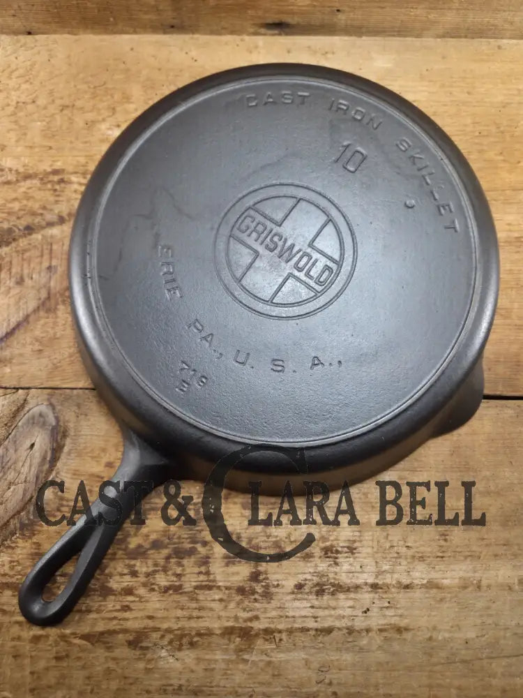 Hard to find BIG Skillet! 1920’s Griswold #10 Skillet with Large Block Logo 716 B. Almost perfect condition Skillet