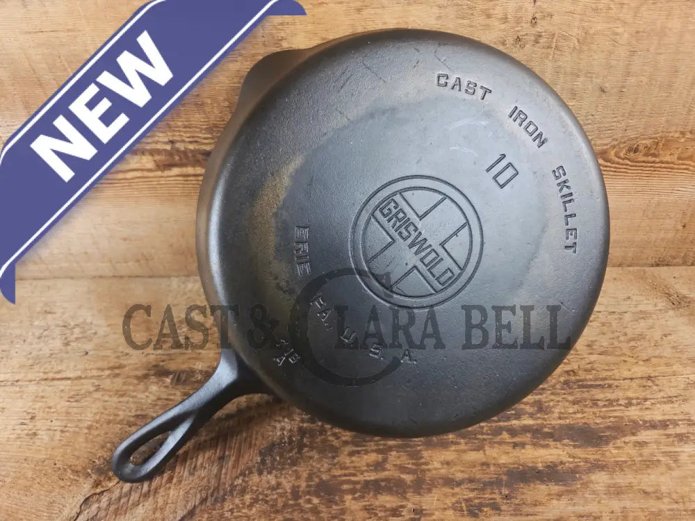Hard to find BIG Skillet! 1930’s Griswold #10 Skillet with Large Block Logo Smooth Bottom 716 A - Skillet