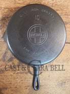 Hard to find BIG Skillet! 1930’s Griswold #10 Skillet with Large Block Logo Smooth Bottom 716 B - Skillet