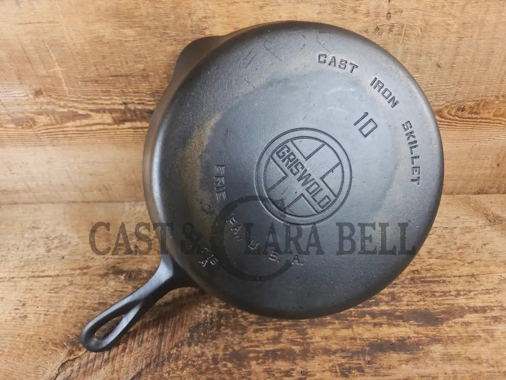 Hard to find BIG Skillet! 1930’s Griswold #10 Skillet with Large Block Logo Smooth Bottom 716 A - Skillet