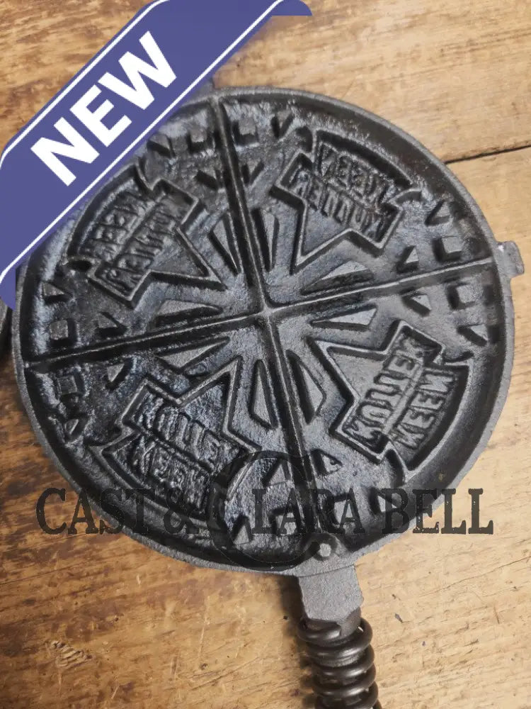Hard to find check out the waffle pattern! 1920’s ’Keen Kutter’ by E.C. Simmons (Simmons hardware) #8 Waffle Iron with