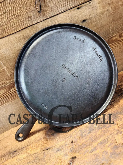 Hard To Find! Griswold’s Good Health #9 Cast Iron Round Griddle 621