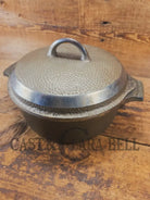 Hard to find 1930’s Hammered AND Duo-Chrome Finish Griswold No. 8 Hinged Dutch Oven w/ Small Logo 2058 - Dutch Ovens
