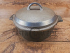 Hard to find 1930’s Hammered AND Duo-Chrome Finish Griswold No. 8 Hinged Dutch Oven w/ Small Logo 2058 - Dutch Ovens
