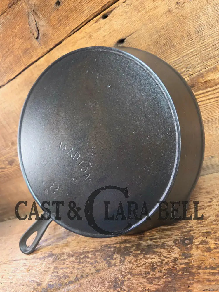 Hard to Find Hoosier favorite! ERIE ghost marked 1890-1910 Era Marion Cast Iron Skillet (Marion Indiana) Skillet