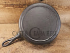 Hard to find in the Lodge Blob Series. 1930’s Lodge #6 Cast Iron Skillet with 3 Notch Heat Ring. Raised Blob makers