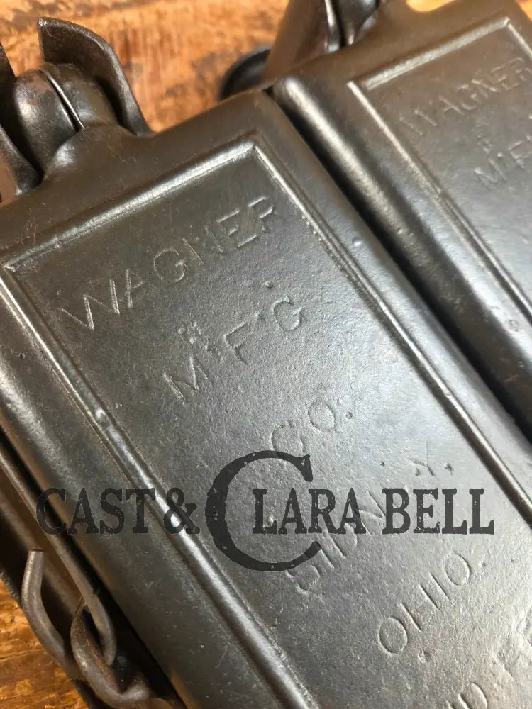 Hard to find showstopper! 1910’s Era Wagner Waffle Iron with matching bailed base. Don’t miss this one Waffle Iron