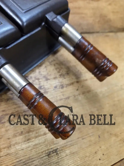 Hard to find showstopper! 1910’s Era Wagner Waffle Iron with matching bailed base. Don’t miss this one! Waffle Iron