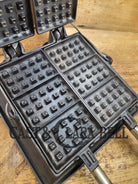 Hard to find showstopper! 1910’s Era Wagner Waffle Iron with matching bailed base. Don’t miss this one! Waffle Iron