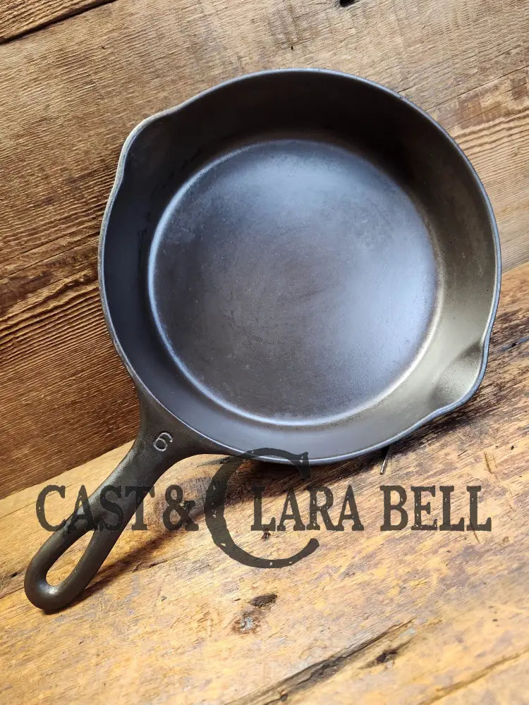 Hard To Find Unique! 1930’S Pie Logo Wagner Ware Sidney - O - #6 Cast Iron Skillet Skillet