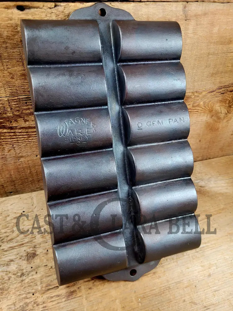 Hard To Find! Wagner Ware D Gem Pan 12 Cup 1325. French Roll Style. Restored And Ready Use! Bakeware