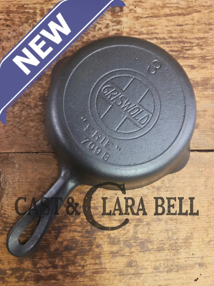 Harder to Find! 1910’s Griswold #3 Egg Skillet Large Block Slant Logo ERIE 709. Beauty! Skillet