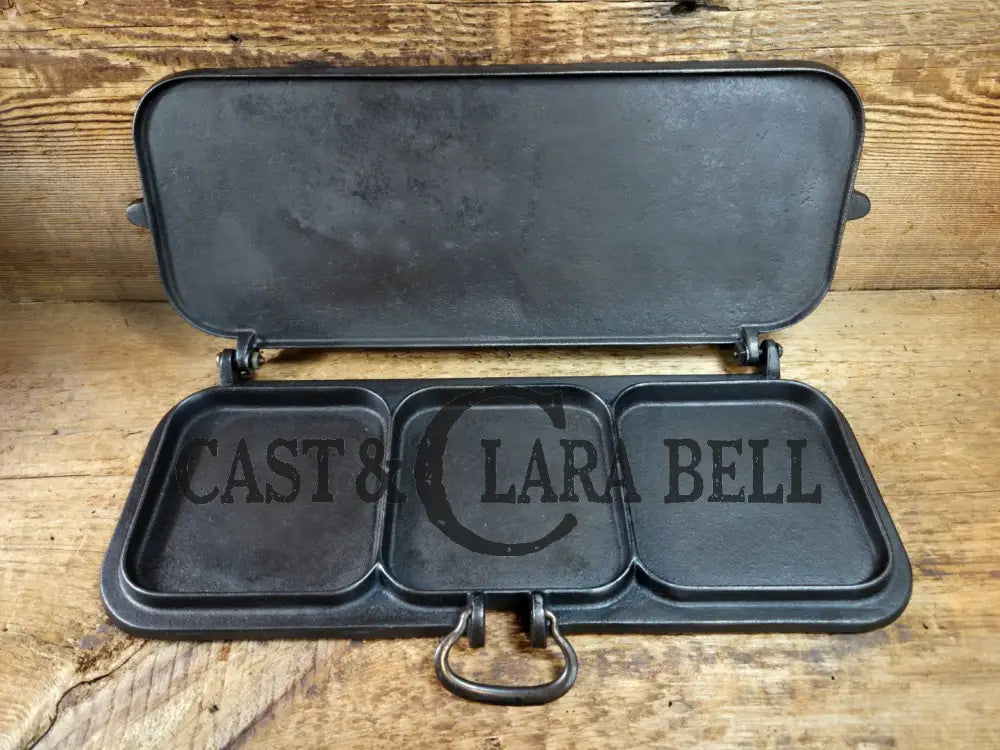 Hot Item!! Late 1800’s Fully Marked Canton square pancake flop griddle by Canton Griddle Co. Very unique gift idea!