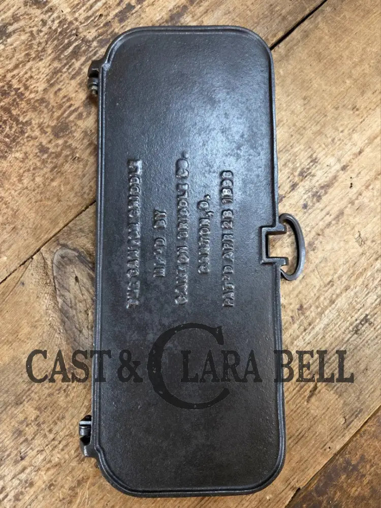 Hot Item!! Late 1800’s Fully Marked Canton square pancake flop griddle by Canton Griddle Co. Very unique gift idea!