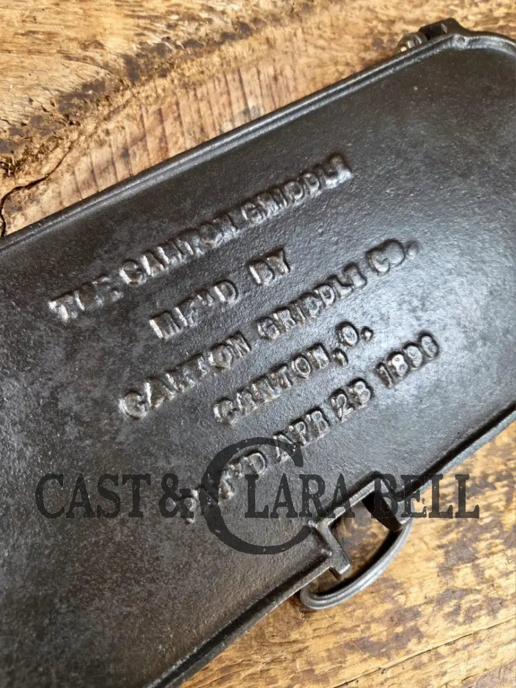 Hot Item!! Late 1800’s Fully Marked Canton square pancake flop griddle by Canton Griddle Co. Very unique gift idea!