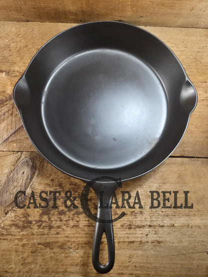 HTF 1890’s Third Series ERIE #9 B (1890’s Griswold) Cast Iron Skillet with Heat Ring 712 Smooth bottom! Skillet