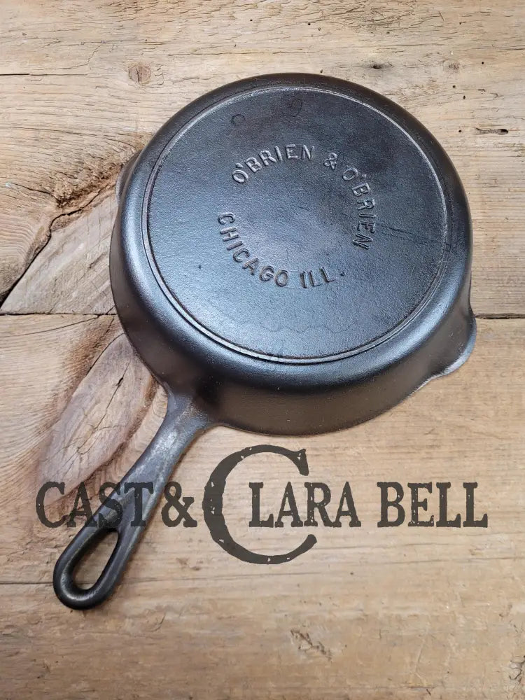 Htf! 1920’S #5 O’brien And (Chicago Il) Cast Iron Skillet. Unique For The Collector! Skillet