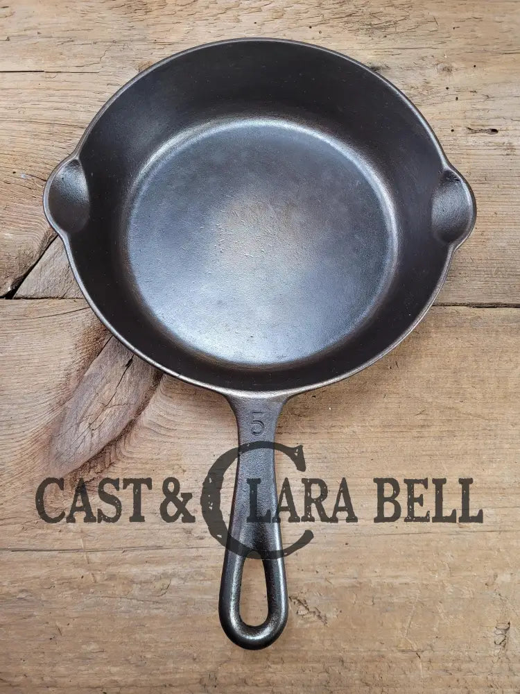 Htf! 1920’S #5 O’brien And (Chicago Il) Cast Iron Skillet. Unique For The Collector! Skillet