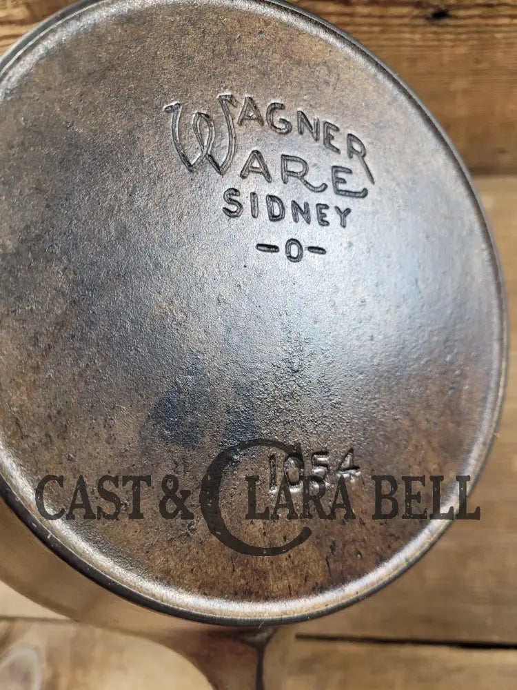 Htf! 1924 Wagner Ware #4 Cast Iron Skillet With Heat Ring 1054. Plating Outside Black Iron Inside.