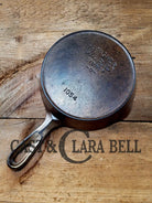 Htf! 1924 Wagner Ware #4 Cast Iron Skillet With Heat Ring 1054. Plating Outside Black Iron Inside.