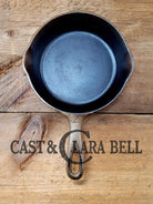 Htf! 1924 Wagner Ware #4 Cast Iron Skillet With Heat Ring 1054. Plating Outside Black Iron Inside.