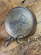 HTF! 1924 Wagner Ware #4 Cast Iron Skillet with Heat Ring 1054. Plating outside black iron inside. Beautiful patina!